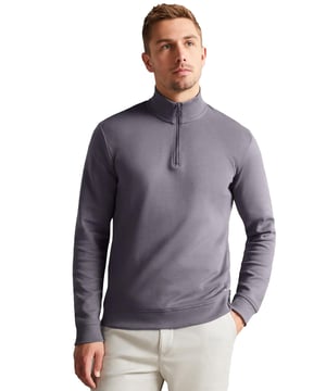 Eleva tu estilo con el Suéter de Cuello Alto con Media Cremallera y Manga Larga Antram de Ted Baker. Hecho de una acogedora mezcla de algodón, este suéter presenta una práctica media cremallera y cuello, puños y dobladillo acanalados para un uso cómodo. Con detalles en color gunmetal y un estilo ajustado, este jersey es la elección perfecta para cualquier ocasión informal. No te pierdas la combinación definitiva de calidez y moda.Ted Size 1 = XS, 2 = S, 3 = M, 4 = L, 5 = XL, 6 = 2XL, 7 = 3XL