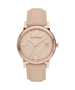 Specification Details Brand Burberry Model BU9014 Barcode Number 4051432468520 Gender Women's Case Diameter 38 mm Case Material Stainless Steel Case Colour Rose Gold Dial Colour Tan Check Stamped Band Material Leather Band Colour Beige Movement Quartz Chronograph No Water Resistance 5 ATM