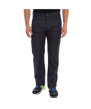 Slim fit jeans from Emporio Armani, designed to offer a casual style with a touch of elegance.

 Crafted from high-quality dark denim, it features a slim fit that follows the line of the leg without being overly tight, achieving a perfect balance between comfort and style.

 Equipped with button and zipper closure and the classic five-pocket design, it combines functionality and aesthetics.

 On the back, it includes a discreet mini logo of the brand on one of the pockets, as well as a logo patch on the hem of the waistband, highlighting the authenticity and sophistication of Emporio Armani.

 Ideal for those looking for a versatile and refined garment for any casual occasion.
 Composition: 99% Cotton, 1% Elastane
 Care:
- Machine wash on gentle cycle.
 - Use similar colors in the wash.
 - Avoid the use of bleaches.
 - Dry at low temperature in the dryer.
 - Iron at low temperature.
 - Do not dry clean.