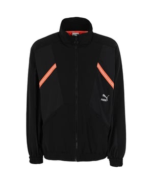 Puma TFS Woven Schwarze Jacke. Puma TFS Woven Schwarze Jacke. Stil: 596464-01. Puma Logo auf der rechten Seite. Großer Markendruck auf der Rückseite. Zip-Verschluss