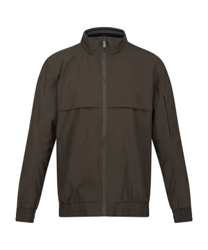 Material: 100% Polyester. Fabric: Marl, Mini Stripe. Lining: Mesh, Taffeta. Design: Logo, Sleeve Patches. Fabric Technology: Breathable, DWR Finish, Isotex 5000, Quick Dry, Waterproof, Windproof. Cuff: Adjustable, Elasticated. Neckline: Funnel Neck, Inner Ribbed. Sleeve-Type: Long-Sleeved. Reflective Trim, Taped Seams. Hood Features: Adjustable, Concealed. Pockets: Internal, 1 Sleeve Pocket, 2 Lower Pockets, Zip. Fastening: Full Zip. 5000g/m¬≤/24hrs. Hem: Adjustable, Elasticated. Sustainability: Made from Recycled Materials.