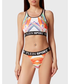 Open the season with the colors and comfort of this bikini designed by the creative team of Plein Sport.   Maximum comfort and quick dry high-shine Lycra®   Floral print   Its design ensures free movement and maximum support   Logoed elastic straps for a secure fit