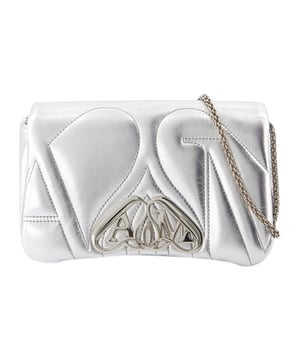 Shoulder strap : 58 cm. Worn two ways - one shoulder chain. Material: metal. Lining material: leather. Colours: SILVER - LIGHT SILVER. Metal - smooth calf leather. Closure : magnetic closure on top. Interior : one zipped pocket. width: 220mm, length: 50mm, height: 130mm