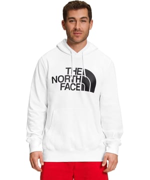 The North Face Mens Half Dome Standard Pullover Hoodie is a cozy classic for everywhere from the campsite to the café. - - . Standard fit. - - . Two-piece hood with a drawcord for adjustability, Set-in sleeves. - - . Kangaroo hand pocket. - - . Rib on cuffs and hem. - - . No-hand, water-based, screen-printed logo graphic on chest.