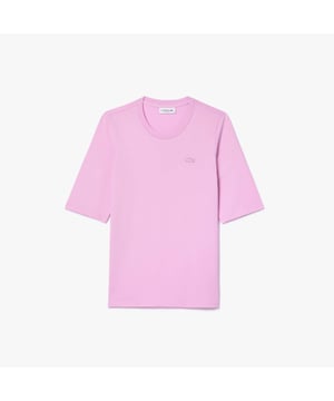 Dames Lacoste T-shirt in katoen met ronde hals - Ronde hals - Zachte katoenen jersey - Slim fit - Driekwart mouwen - Ref: TF9424-IXV