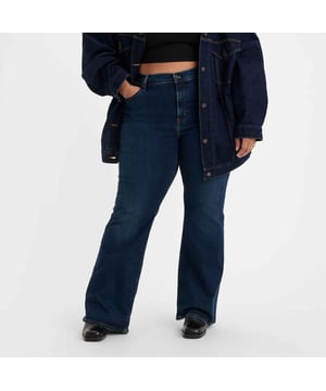 Dames Levis 726 Plus High Rise Flare Jeans in indigo.- 5-pocket constructie. - Gulp met rits.- Bedrukte lederen patch op de achterkant van de taille.- Logo tag op de achterkant.- Riemlussen.- Stretch.- Heeft een taille-onderbrekende hoge stijging.- Afgewerkt met een uitlopende pijp.- Slank door de heup en dij.- Ref: A36250004