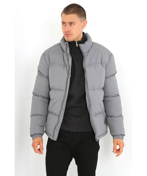 Stay warm in this funnel-neck padded jacket from Brave Soul. Features medium padding, zip fastening, two side pockets, elasticated cuffs, and funnel neck for extra warmth. This jacket is great for layering on colder days. Model wears UK size M.