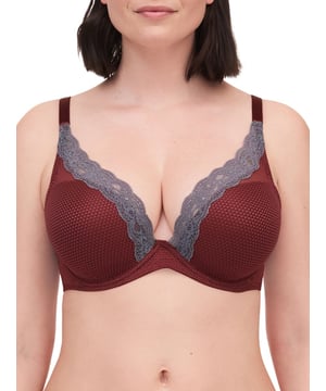 Passionata Brooklyn Plunge Bra. With smooth cups, graphic tulle and tulle lining. Product is recommended hand wash only.