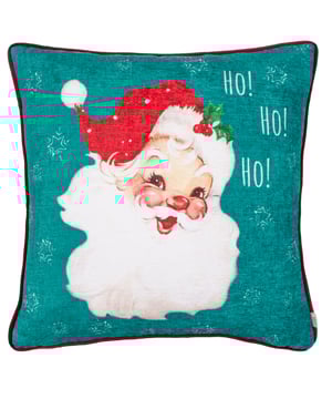 The Vintage Santa cushion features a retro Christmas aesthetic, bringing a touch of nostalgia this festive season. Complete with a soft velvet reverse and piped trim, this cushion is the perfect addition for an injection of holiday cheer.