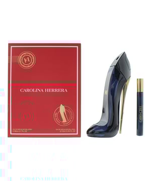 The Carolina Herrera Good Girl 2-Piece Gift Set is an exquisite collection designed for those who appreciate bold and sophisticated fragrances. This elegant set includes an 80ml Eau de Parfum, known for its captivating and alluring scent, and a convenient 10ml travel-sized version for on-the-go touch-ups
The signature Eau de Parfum embodies the duality of the modern woman—strong yet sensual. The beautifully designed 80ml bottle showcases the iconic stiletto shape, symbolizing confidence and femininity
The 10ml travel-sized bottle allows you to carry the captivating scent wherever you go, ensuring you can refresh your fragrance throughout the day. Housed in an exquisite gift box, this set makes a perfect present for any occasion, celebrating the essence of the Good Girl spirit. Enjoy the allure and elegance of Carolina Herrera with this luxurious gift set.