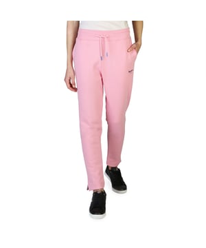 Marca: Pepe Jeans  
Colección: Primavera/verano  
Género: Mujer  
Tipo: Pantalones de chándal  
Cierre: Cintura elástica  
Bolsillos: 2  
Material: 100% Algodón  
Patrón: Color sólido  
Lavado: Lavado a 30°C  
Altura del modelo, cm: 30  
El modelo usa una talla: S  
Detalles: Logo visible  