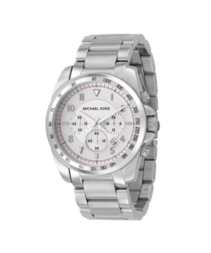 Michael Kors Herenhorloge Kwarts Zilver• Materiaal kastdeksel: Roestvrij staal• Soort glas: Mineraal• Materiaal Band: Roestvrij Staal• Kleur kast: Zilver• Waterdichtheid: 100 m (10 ATM)• Diameter: 47 m