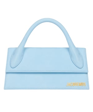 Deze tas van Jacquemus is het perfecte accessoire voor degenen die een klassiek tintje willen toevoegen aan hun dagelijkse look, Jacquemus blauwe tas, sluiting met sluiting, gemaakt in Italie, 100% leer, effen blauwe tas, de Chiquito lange tas, kleine tas