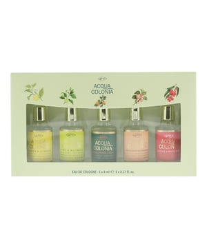 The 4711 Acqua Colonia 5 Piece Gift Set is a delightful gift set containing miniatures (8ml's) of 5 popular gender-neutral fragrances from Eau de Cologne's from the iconic 4711 house. The set is composed of Lemon & Ginger, which is an aromatic fragrance launched in 2009; Pink Pepper & Grapefruit, an Aromatic Spicy fragrance launched in 2013; Lime and Nutmeg, a Citrus aromatic fragrance launched in 2015; Mandarine & Cardamon, a Citrus Aromatic fragrance launched in 2012, and Blood Orange & Basil, a Citrus Aromatic fragrance launched in 2010. All of the fragrances are ideal for the Spring and Summer time and all are fragrances that fresh, happy, day time fragrances.