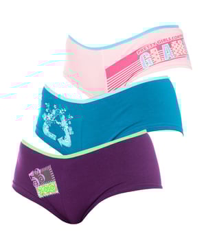 Culottes of Marie Claire. 
 Color Pink-lilac-blue 
 Belt with effective support. 
 Comfortable and lightweight fabric. 
 Seams to tone. 

 Composition: 95% Cotton - 5% Elastane 

 Care: 
 - Wash at max. 35º. 
 - Do not use bleach. 
 - Do not use dryer. 
 - Do not iron. 
 - Do not dry clean.
 Composition: 95% Cotton, 5% Elastane
 Care:
- Wash at max temperature. 35º.
 - Do not use bleach.
 - Do not use dryer.
 - Do not iron.
 - Do not dry clean.