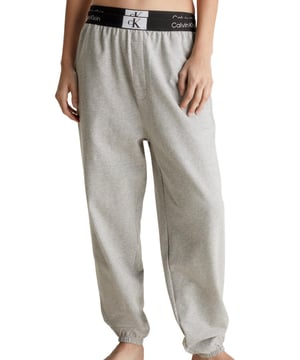 Calvin klein monogram logo heather gray womens jogger pants on sale
