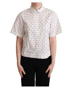 Marca: Dolce & Gabbana  
Material: 100% Algodón  
Color: Negro Blanco  
Patrón: Lunares  
Longitud de la manga: Cortas  
Diseño: Polo de manga corta con cuello  
Hecho en Italia  
Detalles del logo  