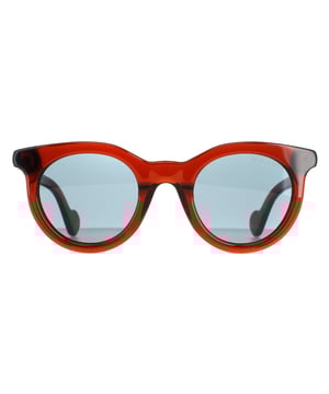 Moncler Round Womens Dark Brown Blue  ML0013  ML0013 are a modern round style crafted from a thick acetate frame. The Moncler logo embellishes the temples for authenticity..