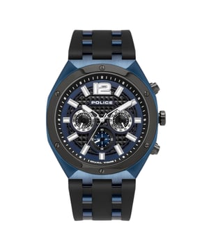 Police 15995JSBLU03P - Reloj para hombre cuarzo acero inoxidable• material: acero inoxidable• cristal: minèral• pulsera: silicona• correa: negro azul• resistencia al agua: 50 m (5 ATM)• tamaño de la caja: 46 mm