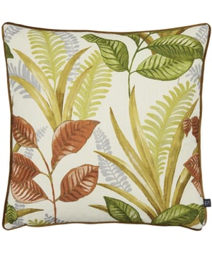 This colourful and eclectic cushion meets warm and sophisticated in this upbeat, tropical collection. Finished with a piped edge, it adds a dash of style and colour into any room.
