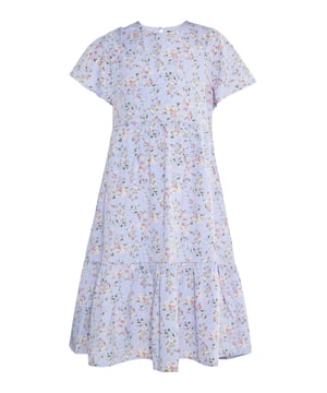 Werten Sie die Garderobe Ihrer Kleinen mit diesem bezaubernden Babykleid mit niedlichem Blumenmuster auf. Der Rundhalsausschnitt und die kurzen Ärmel verleihen diesem Kleid eine verspielte Eleganz. Mit einem sichtbaren Reißverschluss auf der Rückseite ist dieses Kleid für Ihr Kind sowohl stilvoll als auch bequem zu tragen. Dieses Produkt ist Teil der Kids-Kollektion.  Kleid