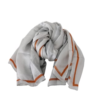 Brand: CNC COSTUME NATIONAL
  Gender: Women
  Color: Gray orsnge floral printed
  Material: 100% Silk
  Logo details
  Made in Italy
  Size: 130cm x 130cm