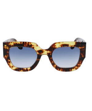 VB606S sunglasses with acetate frame.

 Shape and design:
 - These Victoria Beckham glasses have a square silhouette.

 Frame Material:
 - The frame of these glasses is made of acetate, a plastic material.
 - Acetate provides durability, flexibility and a smooth finish to the frame.

 Acetate temples:
 - The temples are also made of acetate, matching the frame material.
 - The acetate on the temples makes them light and comfortable to wear.

 Brand details:
 - Victoria Beckham brand engraving on the temples.
 - These design elements help to clearly identify the model as part of the Victoria Beckham eyewear collection.

 Glasses:
 - The lenses are of high quality.
 - These lenses provide excellent UV protection and crisp, clear vision.
 Measures: Lens width: 49 mm. Bridge: 24 mm. Temples: 145 mm.
 Composition: Acetate
 Care:
Use a soft, clean microfiber cloth to clean your sunglasses. This type of cloth will not scratch the lenses.
 Avoid using abrasive cleaning products, detergents, alcohol or acetone, as they can damage lenses and anti-reflective treatments.
