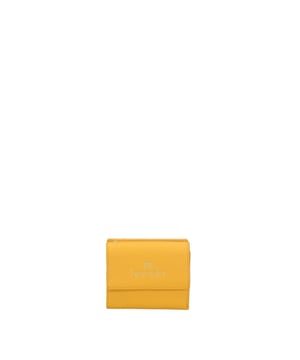 Damenbrieftasche mit Druckknopfverschluss. Innentaschen für Kartenhalter und Geldscheinhalter. eine Rückseite mit Reißverschluss-Außentaschen. fehlender Schultergurt. fehlender Griff. ein Innenfach.  Außenmaterial: Innenmaterial: 100 % Polyurethan. Maße: 11x8,5x4 cm. Hergestellt in Italien