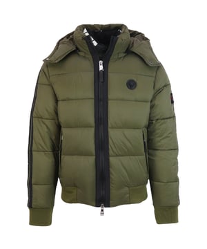 �Mant�ngase c�lido y elegante con la chaqueta verde del logotipo de Plein Sport Circle Circle! Hecho en mente con comodidad, esta elegante chaqueta verde presenta un forro acolchado y el logotipo de Plein Sport Circle. �Disfruta de una calidez superior combinada con elegancia atemporal! Pacetas delanteras de cierre de cremallera, parche en el pecho, cierre central de cremallera, capa con capucha de cintura elsaticada, relleno: 100% poliamida, forro: chaqueta acolchada de 100% de poli�ster, estilo de cierre de cremallera: UPPS29F 32
