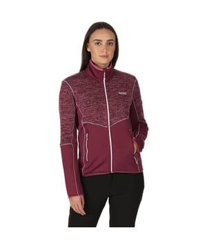 265gsm recycled 85% polyester/13% viscose/2% elastane marl knit effect fleece. Extol Stretch panel inserts - 90% polyester/10% elastane. Recycled fabric made from approximately 7 plastic bottles (500ml size). 2 zipped lower pockets. Stretch binding to collar, cuffs and hem.