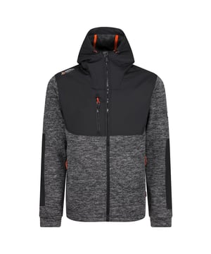 Stof: Softshell. Ontwerp: Kleurenblok. Stoftechnologie: Stretch, Waterafstotend. Manchet: Gemonteerd. Halslijn: Kapitein. Mouwtype: Met lange mouwen. Eigenschappen van de kap: Verstelbaar, Grown On Hood. Zakken: 2 zakken met rits, 1 borstzak. Bevestiging: Volledige ritssluiting.