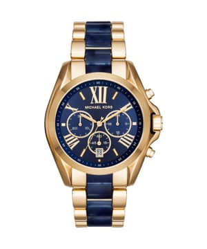 Hersteller Teilenummer: MK6268EAN: 0796483198241Movement: QuarzArmbandfarbe: BlauWasserdichtigkeit: 50M (5ATM)Zifferblattfarbe: BlauArmbandmaterial: EdelstahlDatum: JaZifferblattdurchmesser: 43mmZifferblattdicke: 12mmGeschlecht: FrauenAnzeige: AnalogStil: SportMuster: MarkenlogoKollektion: Michael Kors BradshawArmband-Verschluss: FaltschließeZifferblattmaterial: EdelstahlGlasart: MineralIndex: Stäbe und ZahlenForm: RundLünette: Feste LünetteChronometer: JaGehäusefarbe: Gold