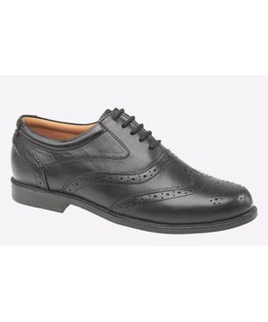 Amblers have crafted these muat have Oxford brogues called the Liverpool to give you a stand out formal look every time you lace them up.
 - Smart mens dress shoe in Oxford brogue styling, padded collar and wing-tip toe.
 - Stylish and formal leather Oxford Brogue
 - Crafted with a smooth leather upper and soft leather lining
 - Neat trims and perforated overlays bordered with stitching accents
 - Full lace front with five perforated eyelets and matching laces
 - Lightly padded collar for comfort
 - PU sole with smart heel