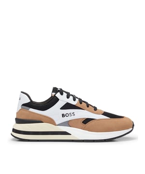 Heren BOSS Kurt Running Trainers in bruin.- Bovenwerk in suède van koeienhuid.- Vetersluiting.- Iconisch logo-logo.- Rubberen zool.- Ref: 50493214-241