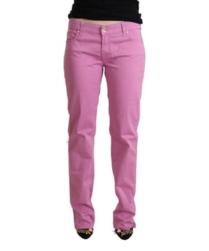Brand new with tags
  Made from 97% cotton and 3% elastane
  Tapered cut
  Zipper and button closure
  Pink color
  Low waist
  Logo details
Material: 97% Cotton 3% Elastane