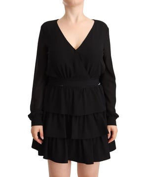 Marca: LIU-JO  
Condición: Nuevo con etiquetas  
Estilo: Vestido A-line de mangas largas  
Color: Negro  
Material: 100% Poliéster  
Forro: 100% Poliéster  
Versátil: Se puede vestir de manera formal o informal  
Detalles del logo: Elemento de marca sutil  
Cómodo: Fabricado con 100% poliéster  
Sensación de lujo: Totalmente forrado con 100% poliéster  