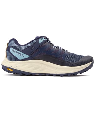 Zapatillas Merrell antora 3 de mujer en color azul y suela de goma.
