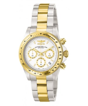 El Invicta 9212 tiene una caja de acero inoxidable de 39 millimetros con una esfera blanco.
Esta modelo funciona con un movimiento de Cuarzo preciso.
Resistencia a la presión de aqua de 20 bares.
Este modelo es parte de la colección Invicta Speedway.

2 años de garantía Invicta.