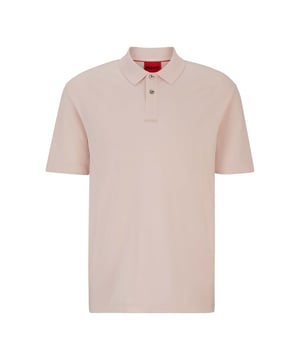 Mens Hugo Dangula Logo Print Polo Shirt in pink.- Polo collar.- Short sleeves.- Two button placket.- Small contrast logo.- Relaxed fit.- Ref: 50493206681