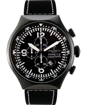 Avio milano: reloj negro para hombre de 50 mm