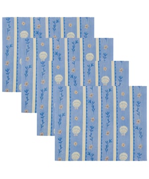 Infuse your dining experience with coastal elegance using our Sea Shells Indoor/Outdoor Placemats. These placemats feature a stunning array of nautical stripes and aquatic motifs, set against an oceanic blue background that beckons thoughts of serene seaside escapes. Crafted with precision, their scalloped edges add an extra touch of sophistication. Perfect for those who cherish individuality and wish to impress guests, these placemats promise to elevate your dining decor, offering both style and value. Express your personality and create a memorable dining atmosphere effortlessly. Size: 46 cm x 36 cm
