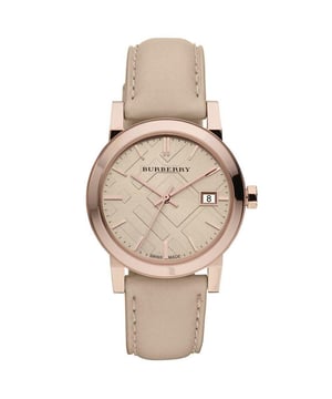 Specification Details Brand Burberry Model BU9109 Barcode Number 822138033268 Gender Women's Case Diameter 34mm Case Material Stainless Steel Case Colour Rose Gold Dial Colour Rose Gold Band Material Leather Band Colour Beige Movement Quartz Chronograph No Water Resistance 5 ATM