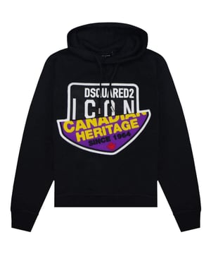 Sudadera con capucha Dsquared2.
Cuello redondo, con capucha ajustable mediante cordones.
Estampado de la marca en el frontal.
Puños y cinturilla acanalados.
Costuras vistas a tono.
 Composición: 100% Algodón
 Cuidados:
Lavar a temperatura máxima 30º.
Planchar a temperatura baja.
No usar lejía.
No usar secadora.
No lavar en seco.