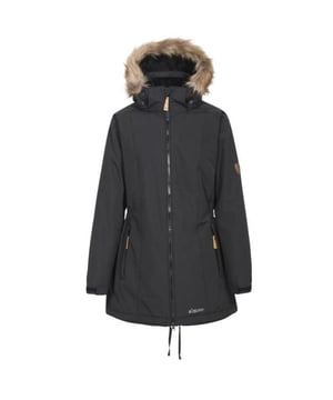 Gewebt. Obermaterial - 100% Polyester Mikrofaser PVC. Futter - 100% Polyester. Füllung - 100% Polyester. Pelziges Fleece-Futter. Pelzbesatz an der Kapuze. Innere Sturmklappe. Zwei-Wege-Reißverschluss. Elastische Seiten. Elastische Manschetten.
