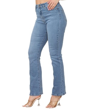 Enzo Womens Bootcut Denim Jeans. Regular Fit, Mid Rise Jeans. Zip Fly Fastening. 5-Pocket Design. Breathable and Comfortable. Can Be Worn for Any Occasion. All Seasonal.