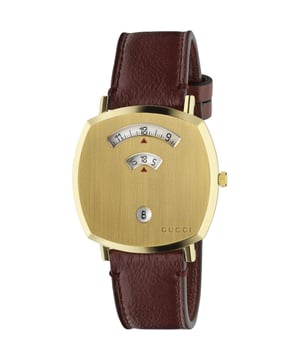 Manufacturer Product Number: YA157411Category: WatchesBrand: GucciWatch Markers: OtherWater Resistant: 30 MetresRecipient: UnisexMovement: QuartzCase Material: Stainless Steel & PVD Yellow GoldCase Colour: GoldDial Colour: WhiteStrap Material: LeatherDiameter: 38mmBrand Collection: Grip