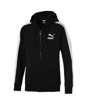 Puma Classics Logo T7 Heren Hoodie met lange mouwen Zwart 576342 01
