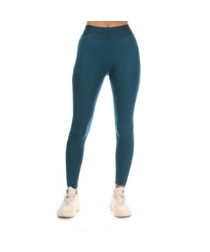 Dames Skins Series-2 Lange Panty in groenblauw.- Elastische tailleband met merkopdruk.- Medium compressie.- Sterk absorberend en vochtafvoerend.- Reflecterend contourlogo.- Squatproof.- 83% Polyester 17% Elastaan.- Ref: SW40200010574