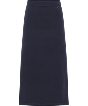 Met een elegante A-lijn is deze gebreide rok van DreiMaster Klassik een essentieel stuk in een klasse apart. Gemaakt van een zachte viscosemix, ziet er niet alleen mooi uit, maar zit ook nog eens heel comfortabel. Het model wordt afgerond met een geribde en elastische tailleband en een klein logoplaatje onder de taillenaad.  Rock
