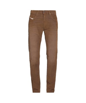 Diesel Brown Cords, Diesel Branding On Large Badge Above Back Pocket And Coin Pocket, corduroy pants, 75% Cotton 23% Polyester 2% Elastane, Slim Fit, Tapered Leg, Button Fasten, Zip Fly, Brown Jeans Large Brown Badge